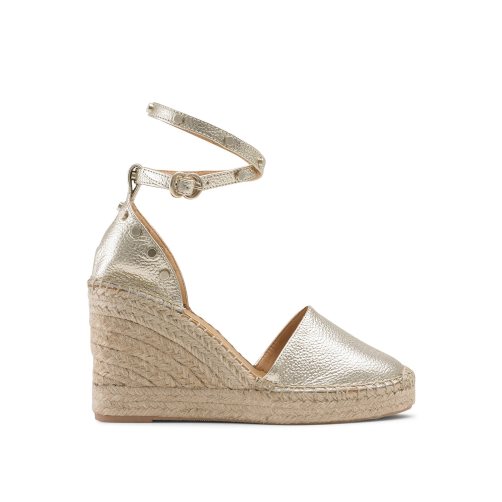Gold Russell And Bromley Coinwraphi Espadrille Women's Wedges | CA-5719K