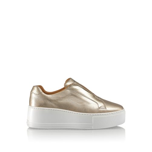 Gold Russell And Bromley Park Up Flatform Laceless Women's Platform Shoes | CA-7105O