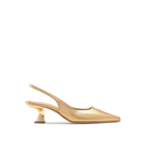 Gold Russell And Bromley Slingback Point Women's Pumps | CA-2386Q