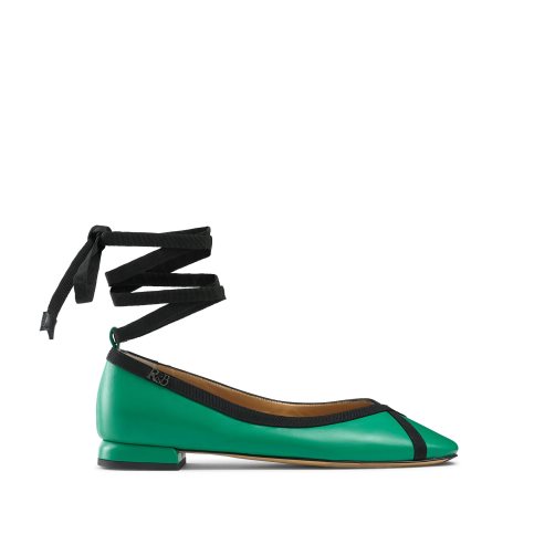 Green Russell And Bromley Pirouette Ankle Tie Women's Ballet Flats | CA-0253T