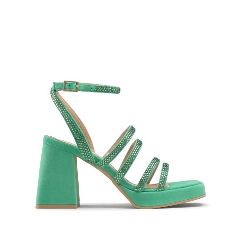 Green Russell And Bromley Yeahbaby+ Jewelled Strappy Women's Heels Sandals | CA-1208W
