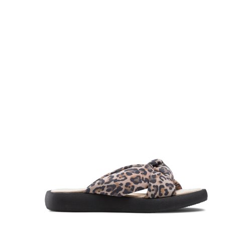 Leopard Russell And Bromley Dallas Knot Women's Flat Sandals | CA-7985V