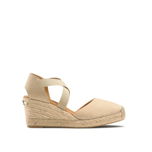 Light Brown Russell And Bromley Coco-cross Elastic Espadrille Women's Wedges | CA-8769V