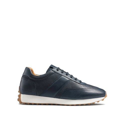 Navy Russell And Bromley Candidate Oxford Lace Runner Men's Sneakers | CA-2491Z