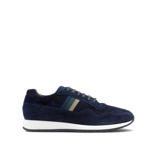 Navy Russell And Bromley Run Time Luxury Men's Sneakers | CA-8475V