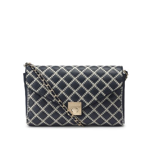 Navy Russell And Bromley Seawalk Large Chain Women's Crossbody Bags | CA-9381T