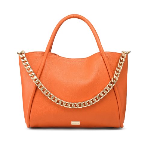 Orange Russell And Bromley Icon Chain East/West Grab Women's Tote Bags | CA-8471U