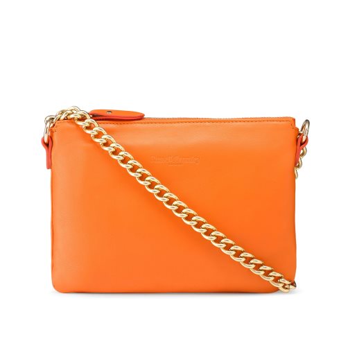 Orange Russell And Bromley On Point Chain Zip Pouch Women's Shoulder Bags | CA-0528Q
