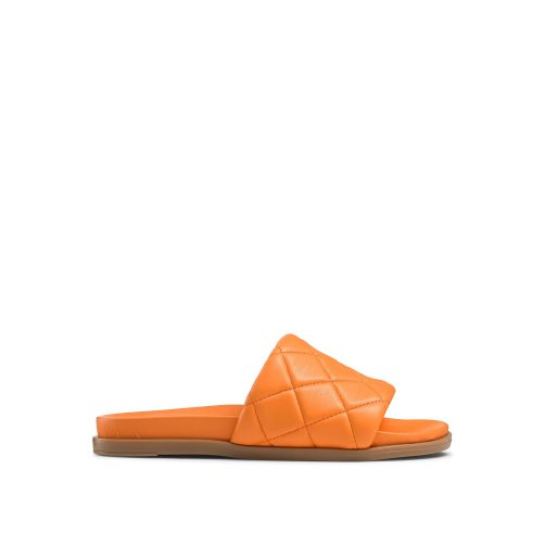 Orange Russell And Bromley Quilted Women's Slides | CA-0684D