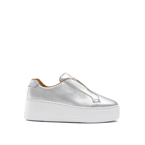 Silver Russell And Bromley Park Up Flatform Laceless Women's Platform Shoes | CA-0748B