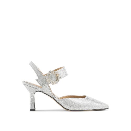 Silver Russell And Bromley Strictly Embellished Court Women's Heels | CA-4792M