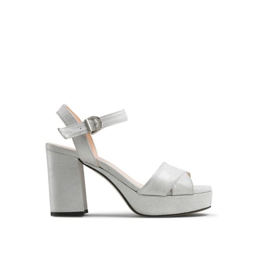 Silver Russell And Bromley Topform Platform Women's Heels Sandals | CA-0124T