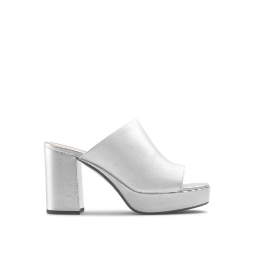 Silver Russell And Bromley Topmule Platform Women's Mules | CA-9351K