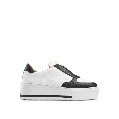 White / Black Russell And Bromley Park Ave Laceless Women's Platform Shoes | CA-2108N