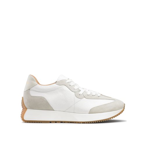 White / Grey Russell And Bromley Hourglass M Flared Sole Men's Sneakers | CA-6310U