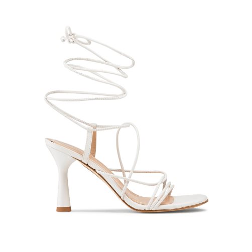 White Russell And Bromley Dragon Strappy Round Toe Women's Heels Sandals | CA-5741X