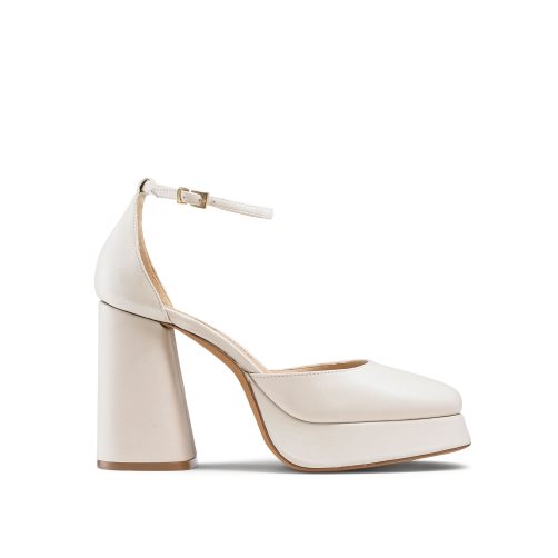 White Russell And Bromley Flawless Extreme Platform Women's Heels Sandals | CA-9120I