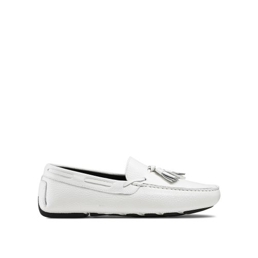 White Russell And Bromley Monza Tassel Men's Drivers Shoes | CA-9670T