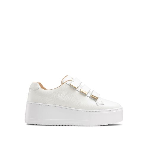 White Russell And Bromley Parktrio Velcro Strap Women's Platform Shoes | CA-6109K