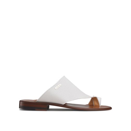 White Russell And Bromley Perugia Toe Loop Men's Sandals | CA-5837I