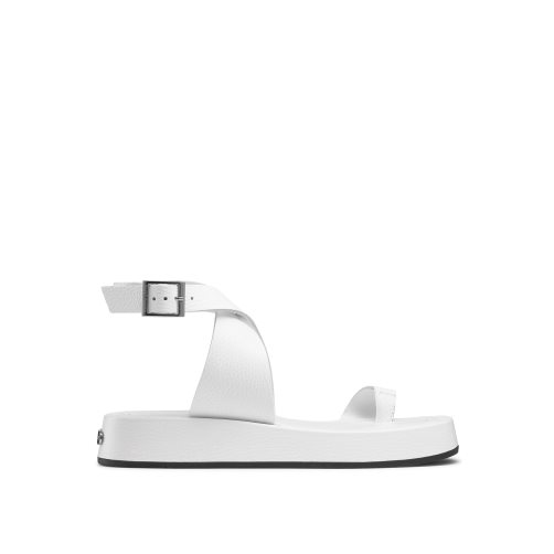 White Russell And Bromley Toetally Women's Flat Sandals | CA-8536O